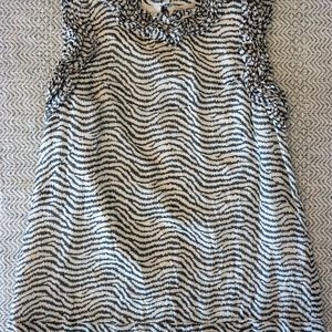 French Connection Sleeveless Blouse Ruffles Size 6